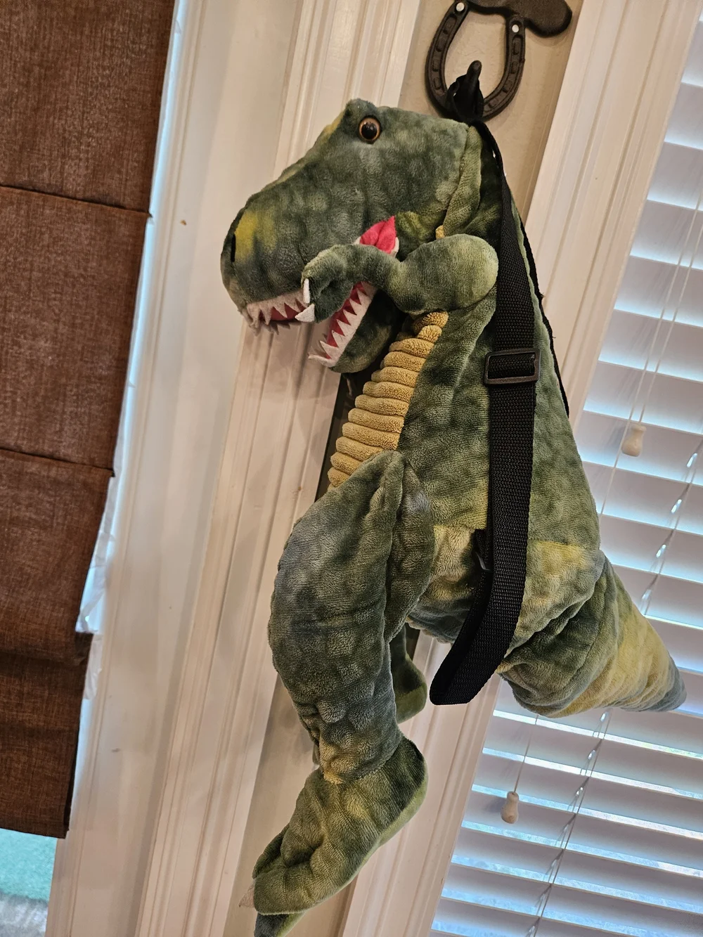 Green Plush T-Rex Reptile Pet Toy Backpack